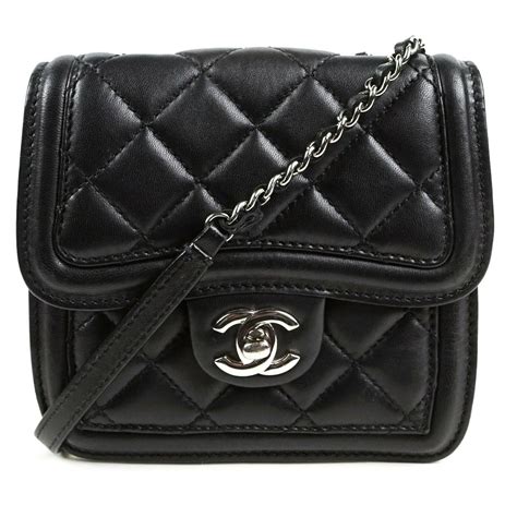 chanel satchel strap black white|Chanel mini crossbody bags.